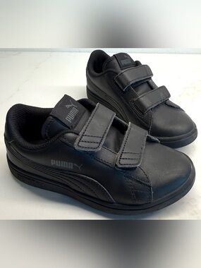 Puma Boys 12C Black Velcro Sneakers Shoes